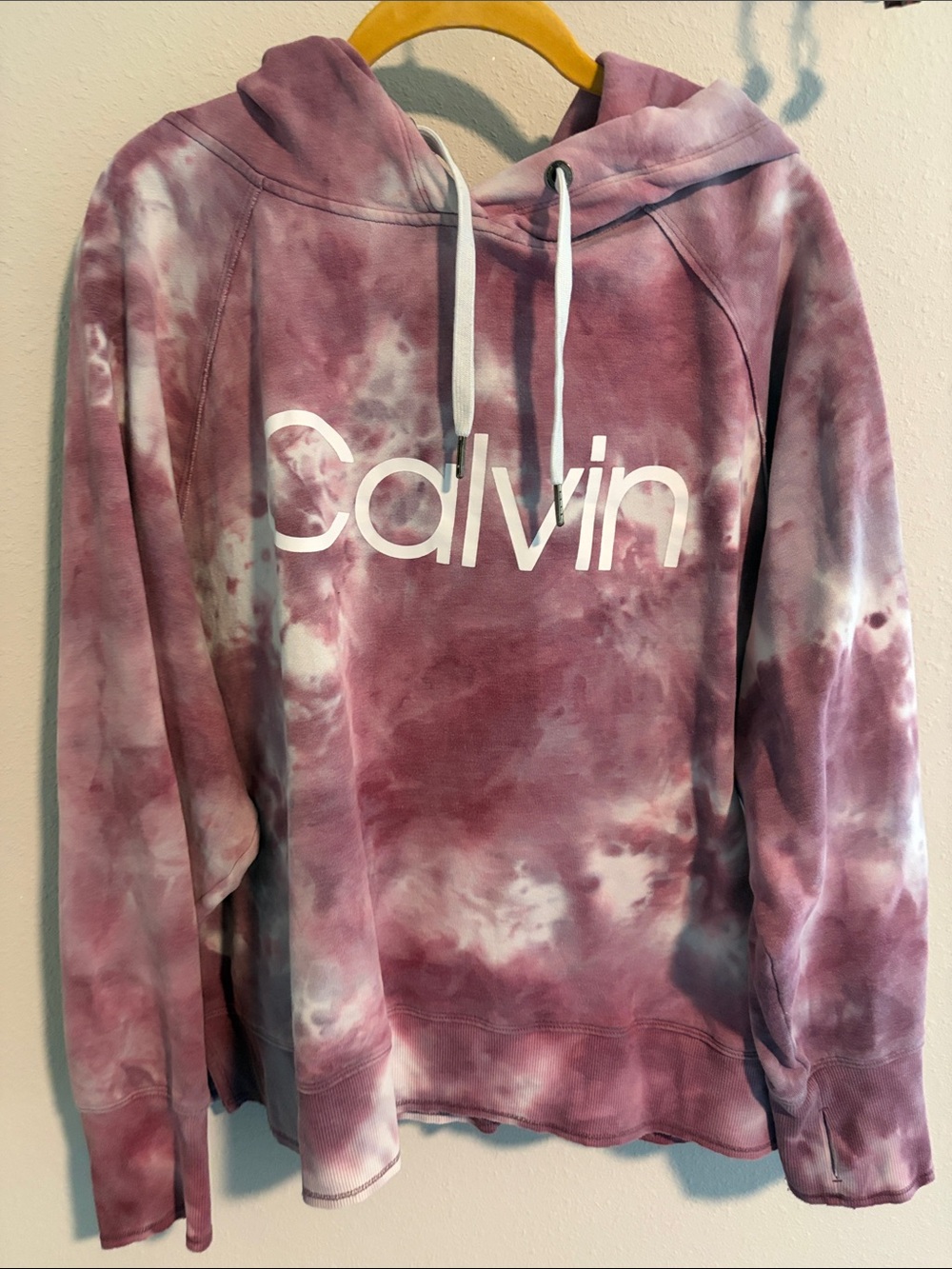 Calvin Klein Pink Tie-Dye Logo Hoodie